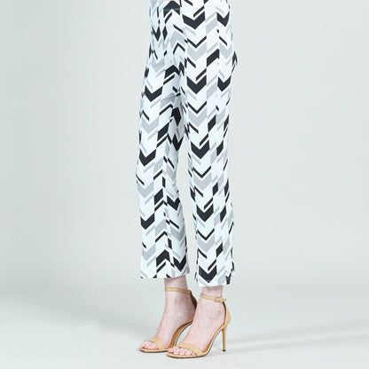 Center Seam Front Slit Ankle Pant - Chevron Stripe - Final Sale! | Clara Sunwoo Value