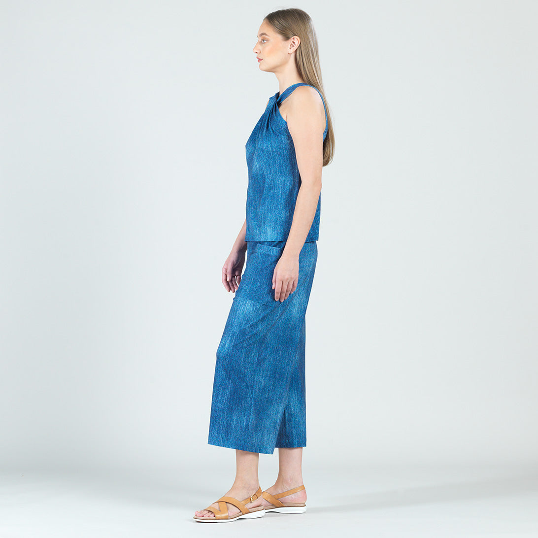 Grecian Halter Top - Denim Print - Final Sale | Clara Sunwoo Recommended