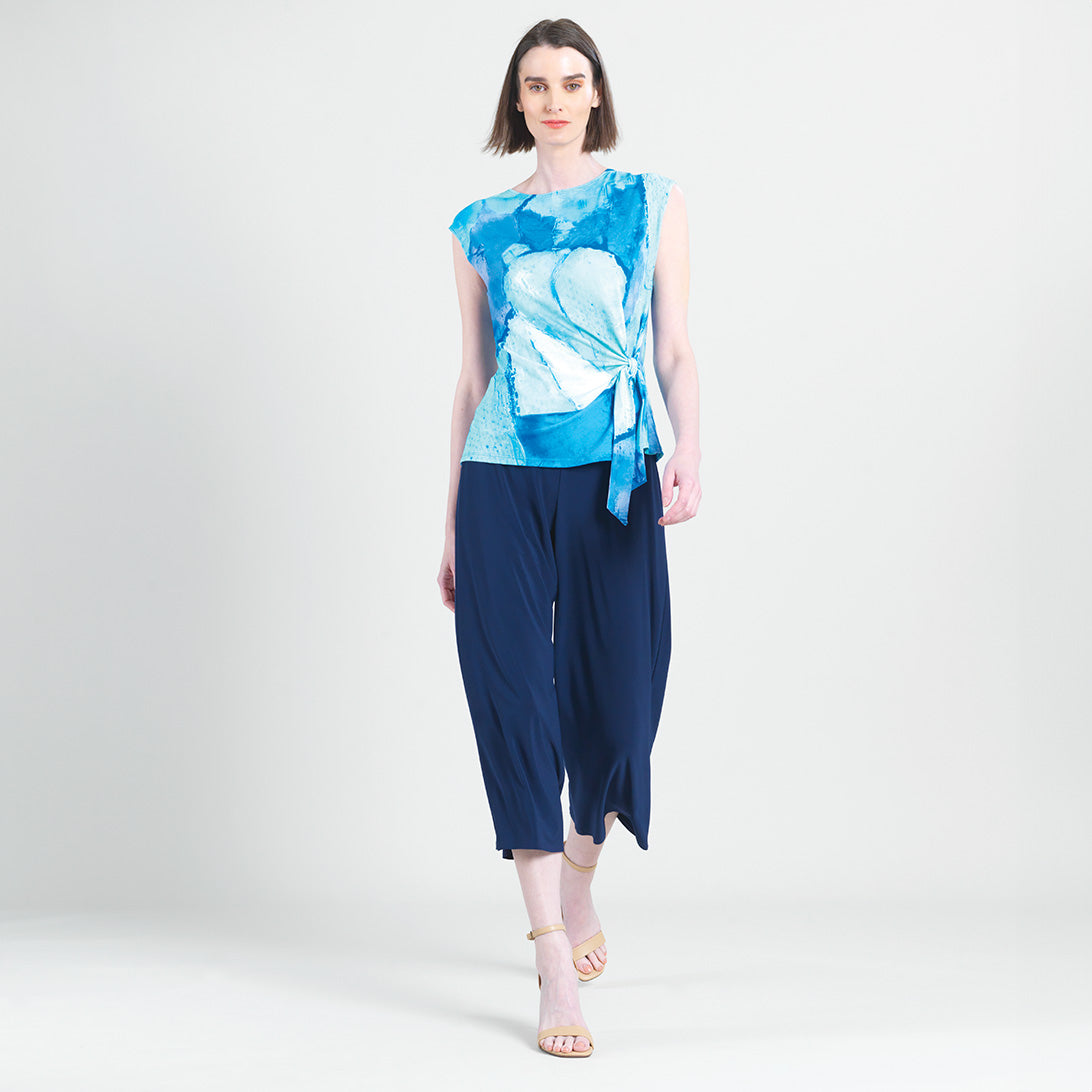 Cap Sleeve Side Tie Top - Water Splash - Final Sale | Clara Sunwoo Signature
