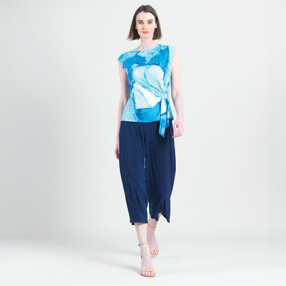 Cap Sleeve Side Tie Top - Water Splash - Final Sale | Clara Sunwoo Signature