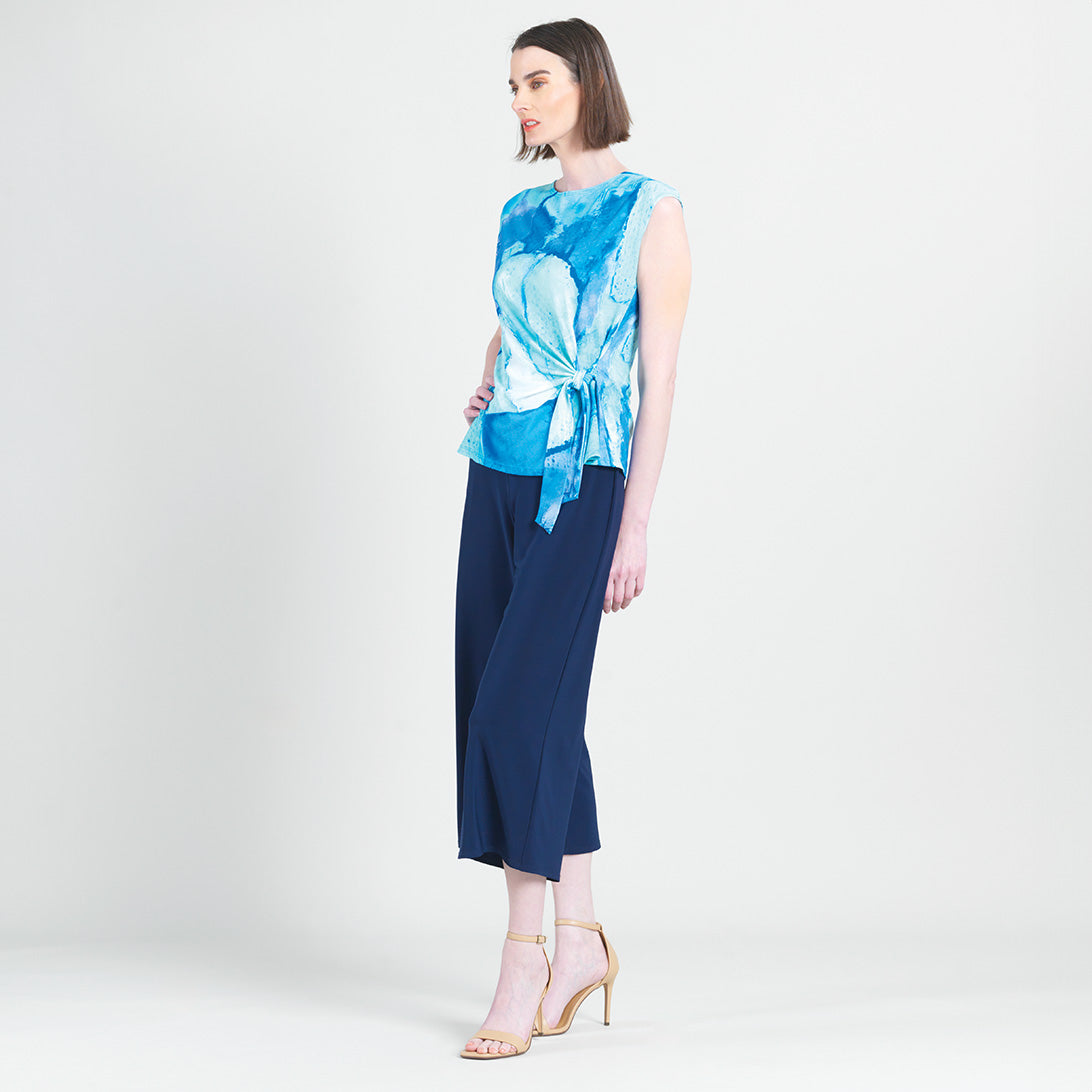 Cap Sleeve Side Tie Top - Water Splash - Final Sale | Clara Sunwoo Signature