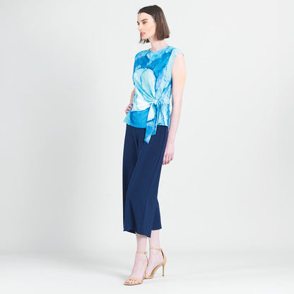 Cap Sleeve Side Tie Top - Water Splash - Final Sale | Clara Sunwoo Signature