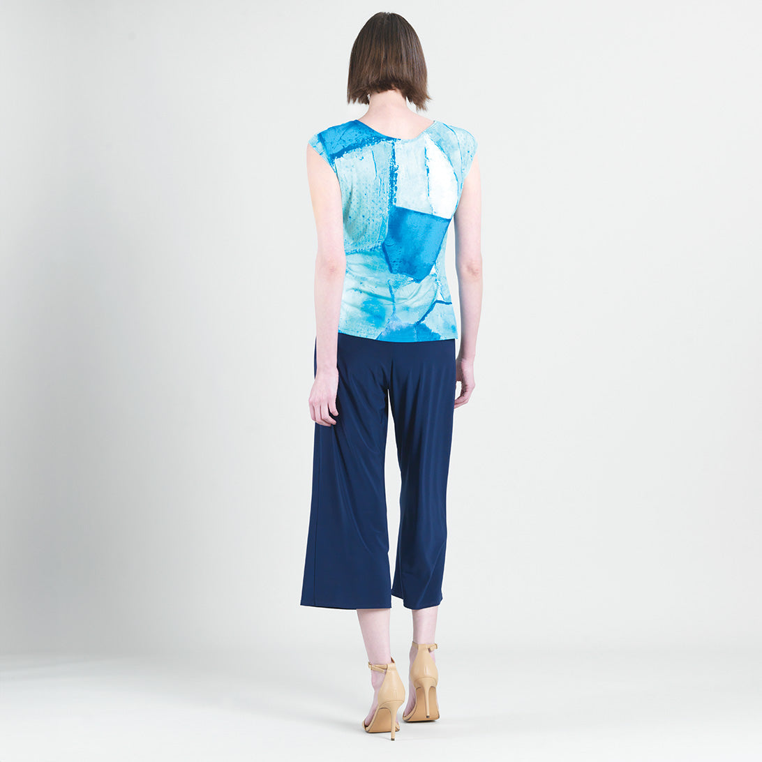 Cap Sleeve Side Tie Top - Water Splash - Final Sale | Clara Sunwoo Signature