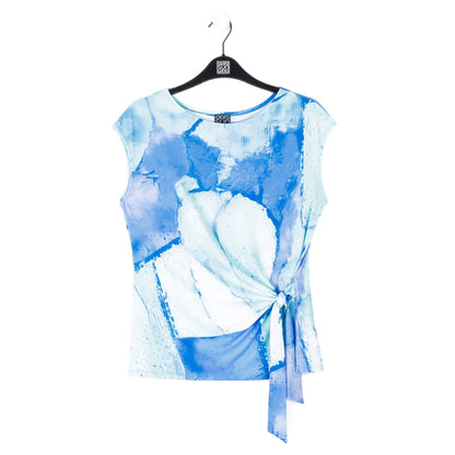Cap Sleeve Side Tie Top - Water Splash - Final Sale | Clara Sunwoo Signature
