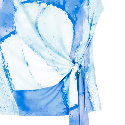 Cap Sleeve Side Tie Top - Water Splash - Final Sale | Clara Sunwoo Signature