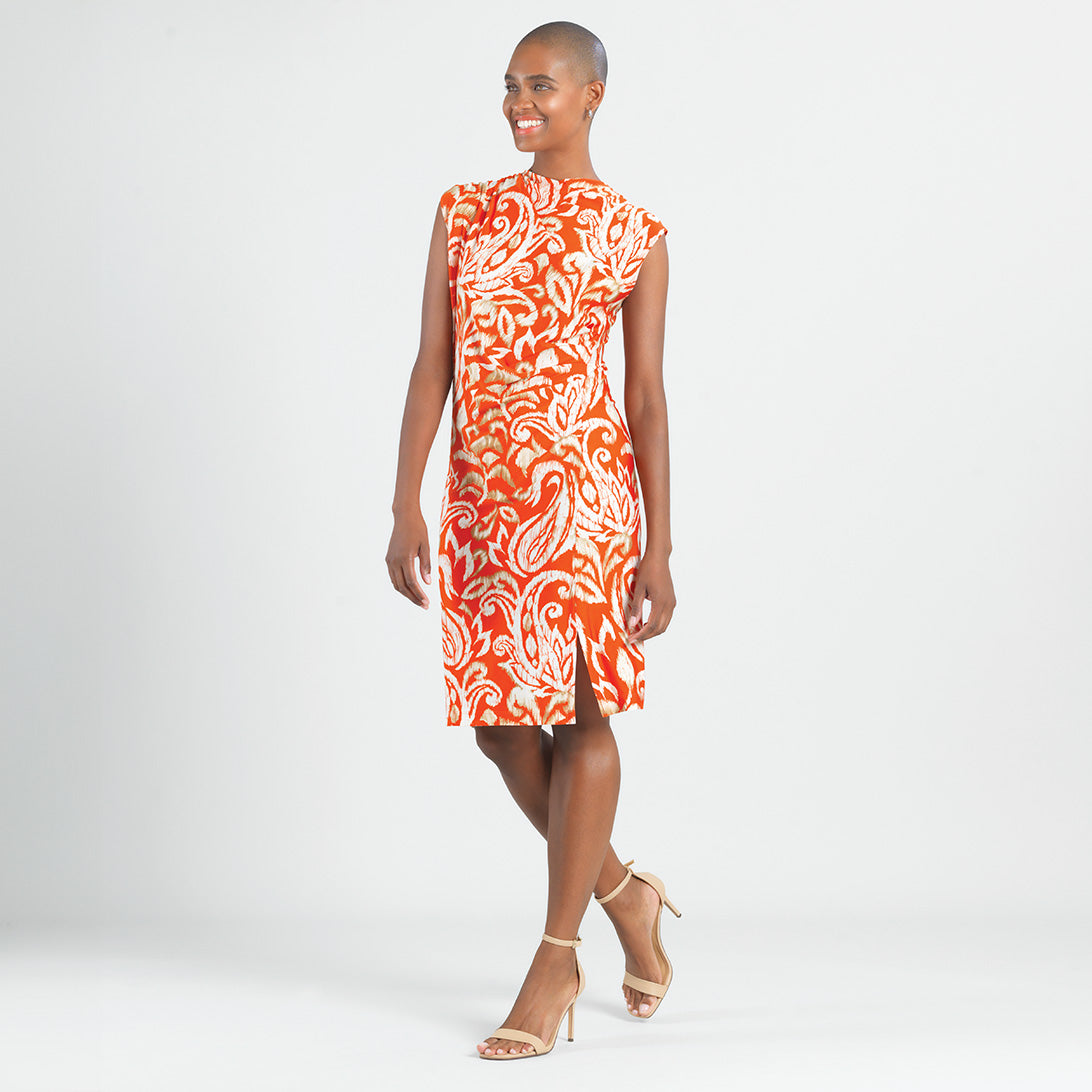 Butter Knit - Side Slit Midi Dress - Paisley Lotus - Final Sale! | Clara Sunwoo Deals