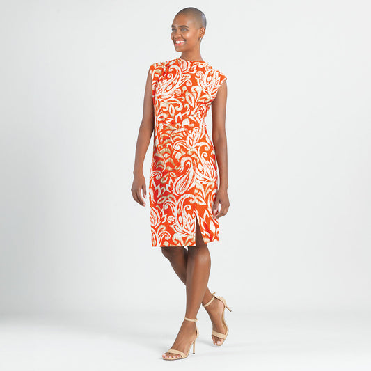 Butter Knit - Side Slit Midi Dress - Paisley Lotus - Final Sale! | Clara Sunwoo Deals