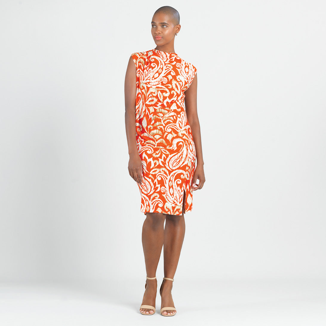 Butter Knit - Side Slit Midi Dress - Paisley Lotus - Final Sale! | Clara Sunwoo Deals