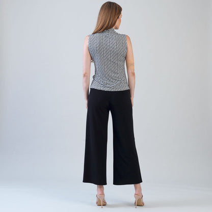 Butter Knit - Sleeveless Center Front Tie Top - Greek Key - Final Sale! | Clara Sunwoo Value