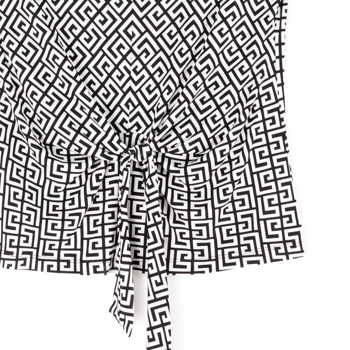 Butter Knit - Sleeveless Center Front Tie Top - Greek Key - Final Sale! | Clara Sunwoo Value
