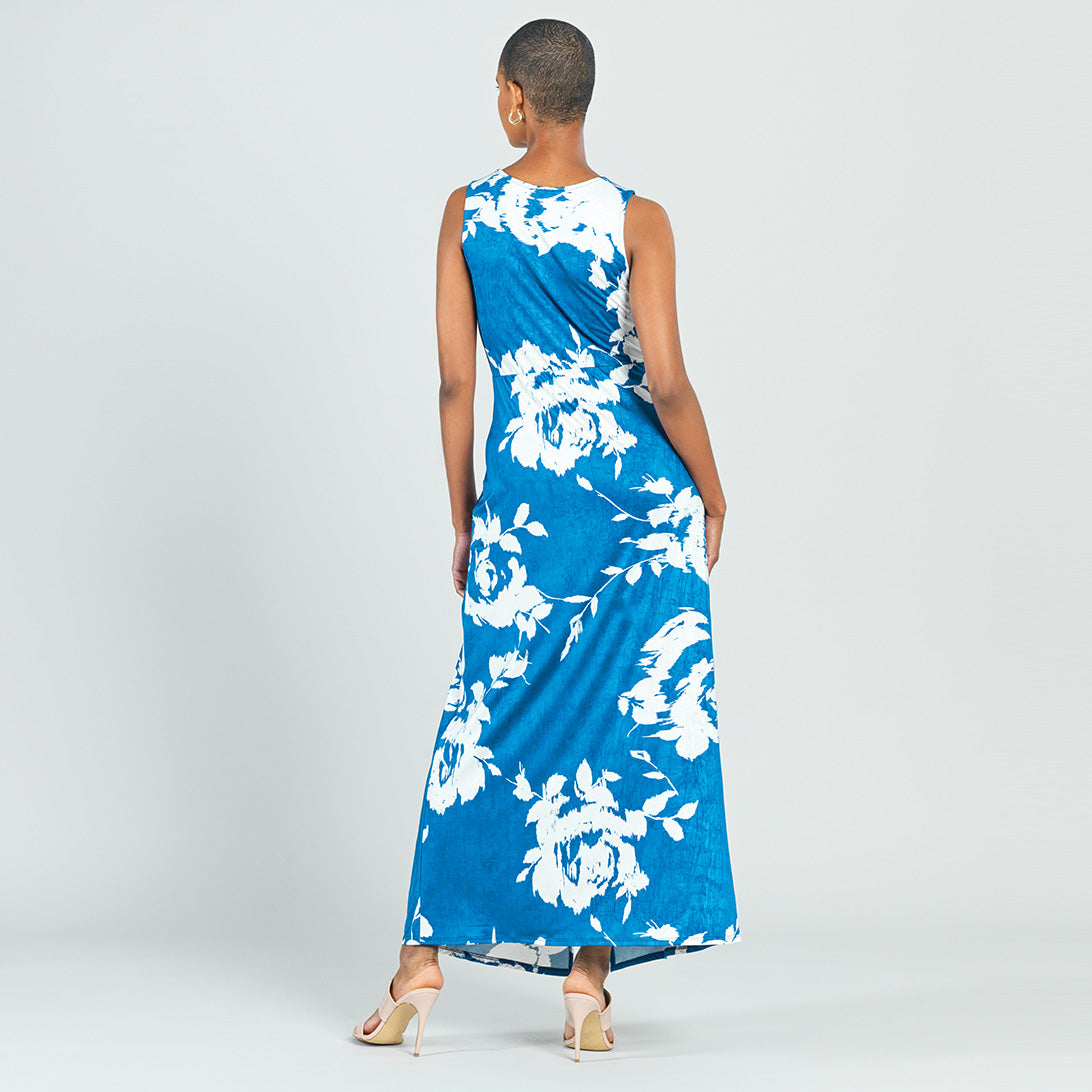 Crushed Silk Knit - Center Slit Maxi Dress - Dreamy Floral - Final Sale! | Clara Sunwoo Everyday