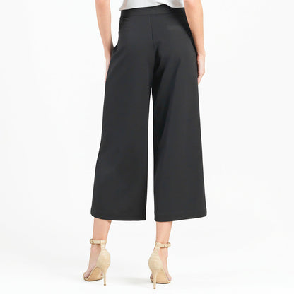 Woven Twill - Zip Closure Front Pocket Cropped Trouser - Black - Final Sale! | Clara Sunwoo Signature