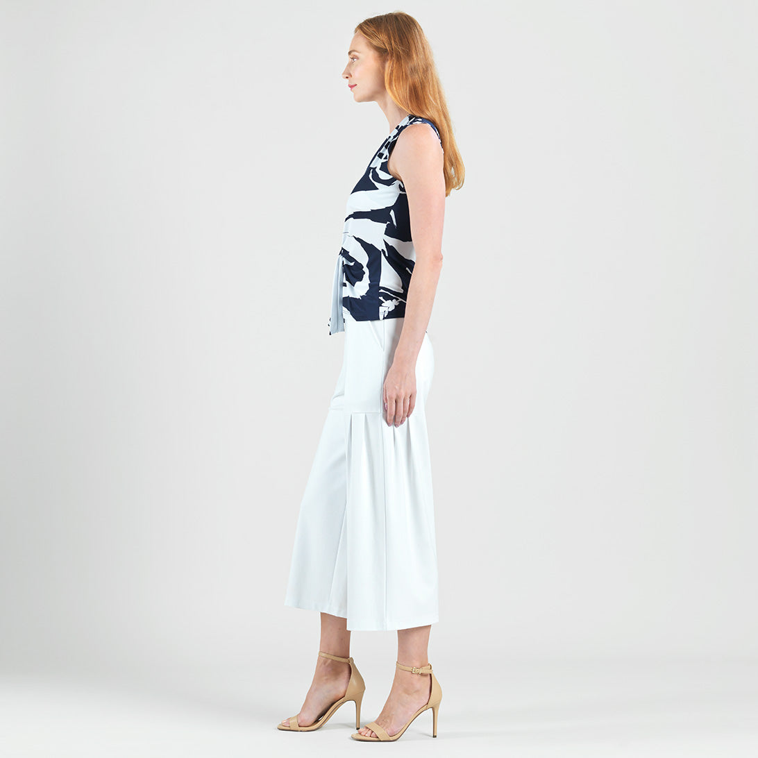 Sleeveless V-Neck Center Front Tie Top - Abstract Branch - Final Sale | Clara Sunwoo Recommended