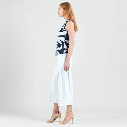 Sleeveless V-Neck Center Front Tie Top - Abstract Branch - Final Sale | Clara Sunwoo Recommended