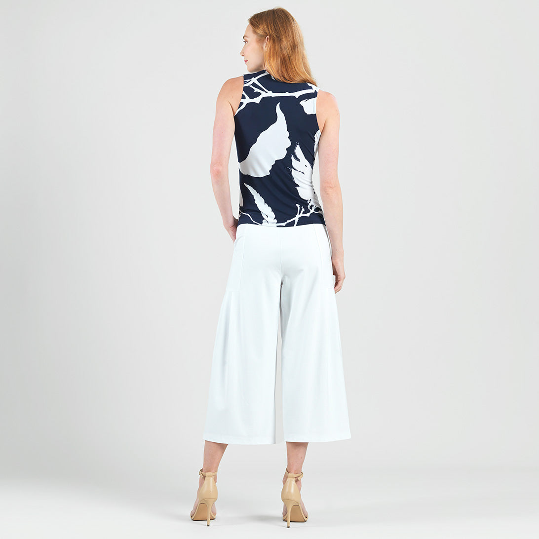 Sleeveless V-Neck Center Front Tie Top - Abstract Branch - Final Sale | Clara Sunwoo Recommended