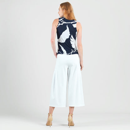 Sleeveless V-Neck Center Front Tie Top - Abstract Branch - Final Sale | Clara Sunwoo Recommended
