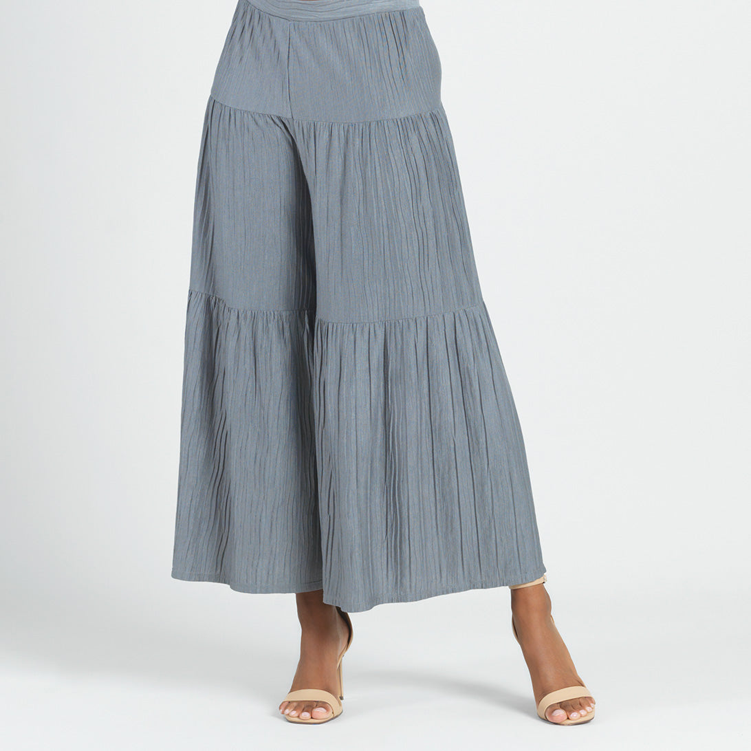 Soft Pleat Knit - Tiered Skirt-Pant - Olive - Final Sale! | Clara Sunwoo Trusted