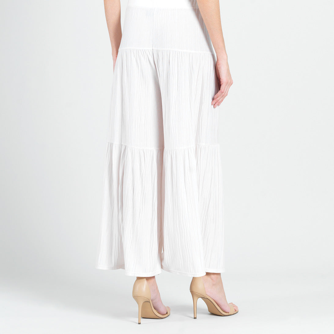 Soft Pleat Knit - Tiered Skirt-Pant - Ivory - Final Sale! | Clara Sunwoo Top Pick
