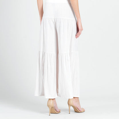 Soft Pleat Knit - Tiered Skirt-Pant - Ivory - Final Sale! | Clara Sunwoo Top Pick