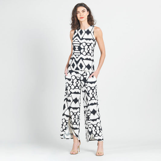Crinkle Pleat Knit - Modern Jewel Neck Tank - Aztec - Final Sale! | Clara Sunwoo Featured