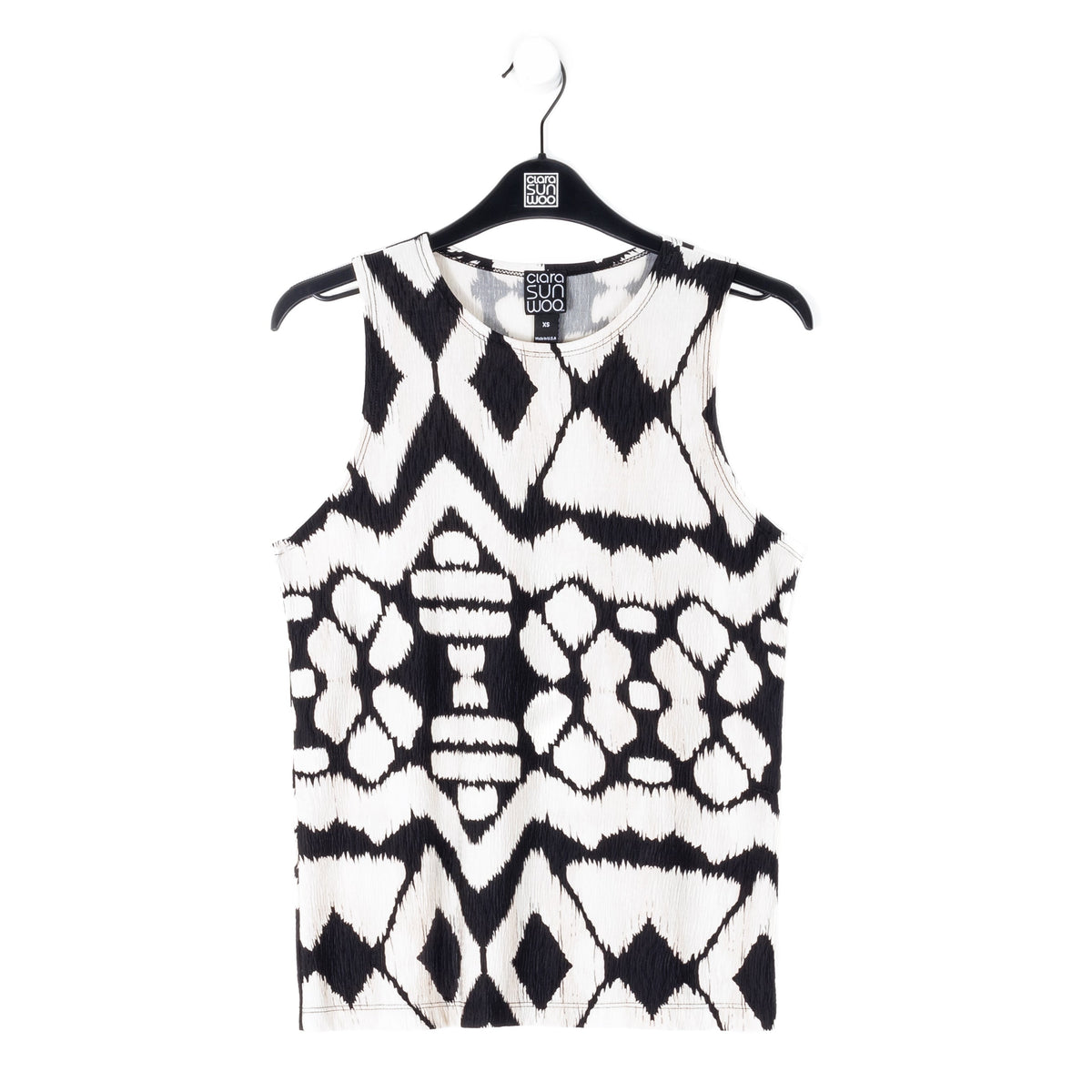 Crinkle Pleat Knit - Modern Jewel Neck Tank - Aztec - Final Sale! | Clara Sunwoo Featured