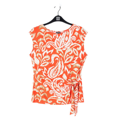 Butter Knit - Cap Sleeve Side Tie Top - Paisley Lotus Coral - Final Sale | Clara Sunwoo Customer Favorite