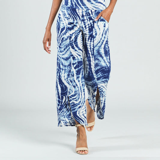 Crepe Knit - Front Slit Ankle Petal Pant - Swirl Wave - Final Sale! | Clara Sunwoo Popular