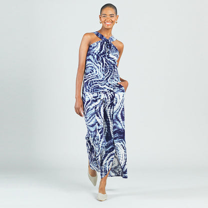 Crepe Knit - Front Slit Ankle Petal Pant - Swirl Wave - Final Sale! | Clara Sunwoo Popular