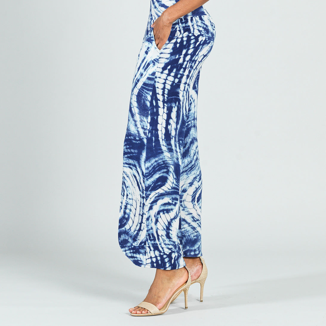 Crepe Knit - Front Slit Ankle Petal Pant - Swirl Wave - Final Sale! | Clara Sunwoo Popular