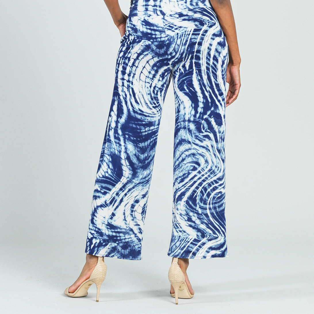 Crepe Knit - Front Slit Ankle Petal Pant - Swirl Wave - Final Sale! | Clara Sunwoo Popular