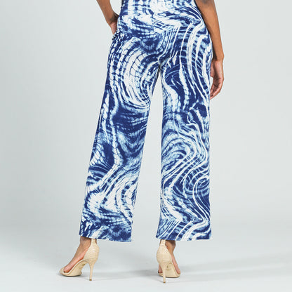 Crepe Knit - Front Slit Ankle Petal Pant - Swirl Wave - Final Sale! | Clara Sunwoo Popular