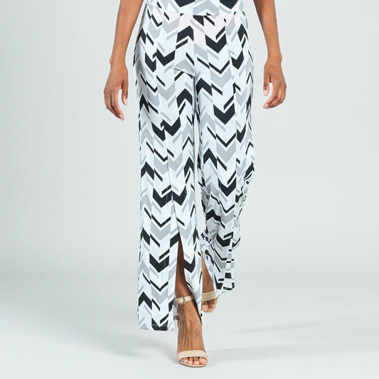 Kick Front High Slit Pant - Chevron Stripe - Final Sale! | Clara Sunwoo New