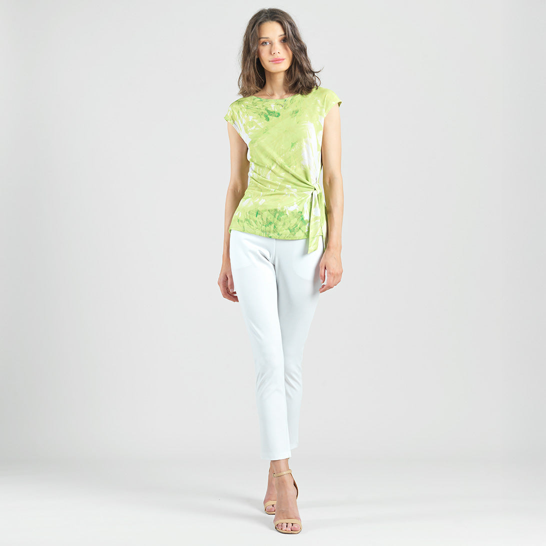 Slant Sleeve Side Tie Top - Floral Citrus - Final Sale | Clara Sunwoo Latest