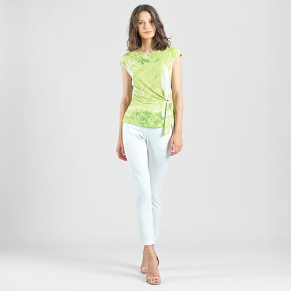 Slant Sleeve Side Tie Top - Floral Citrus - Final Sale | Clara Sunwoo Latest