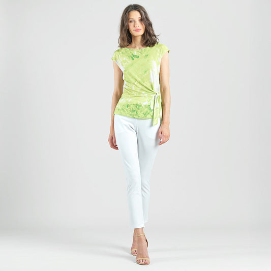 Slant Sleeve Side Tie Top - Floral Citrus - Final Sale | Clara Sunwoo Latest
