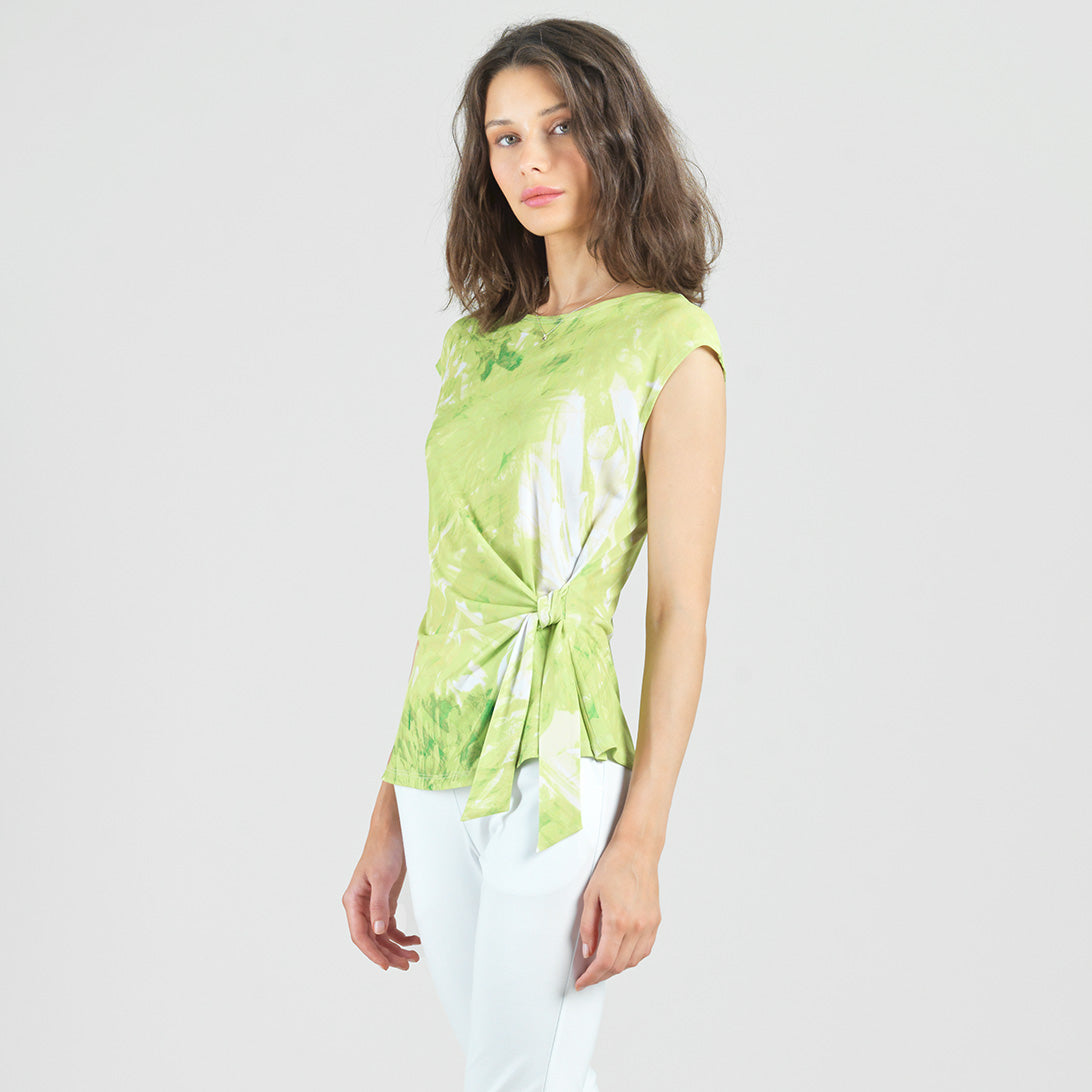 Slant Sleeve Side Tie Top - Floral Citrus - Final Sale | Clara Sunwoo Latest