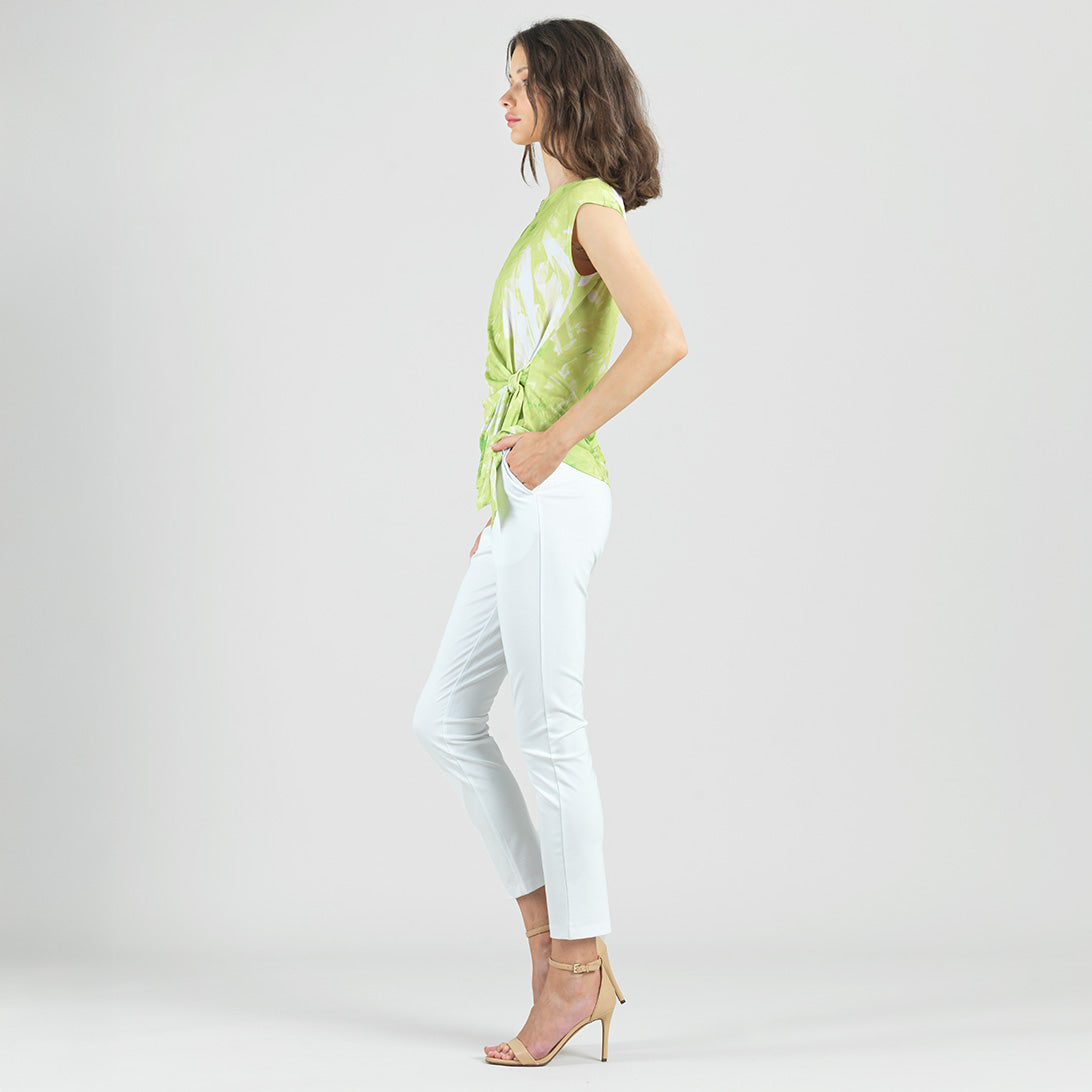 Slant Sleeve Side Tie Top - Floral Citrus - Final Sale | Clara Sunwoo Latest