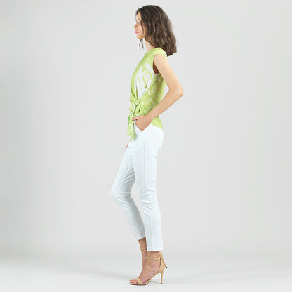 Slant Sleeve Side Tie Top - Floral Citrus - Final Sale | Clara Sunwoo Latest