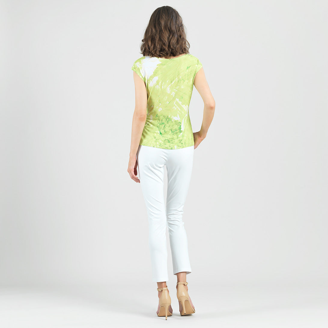 Slant Sleeve Side Tie Top - Floral Citrus - Final Sale | Clara Sunwoo Latest