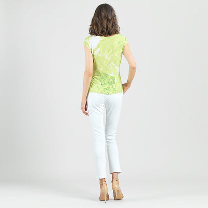 Slant Sleeve Side Tie Top - Floral Citrus - Final Sale | Clara Sunwoo Latest