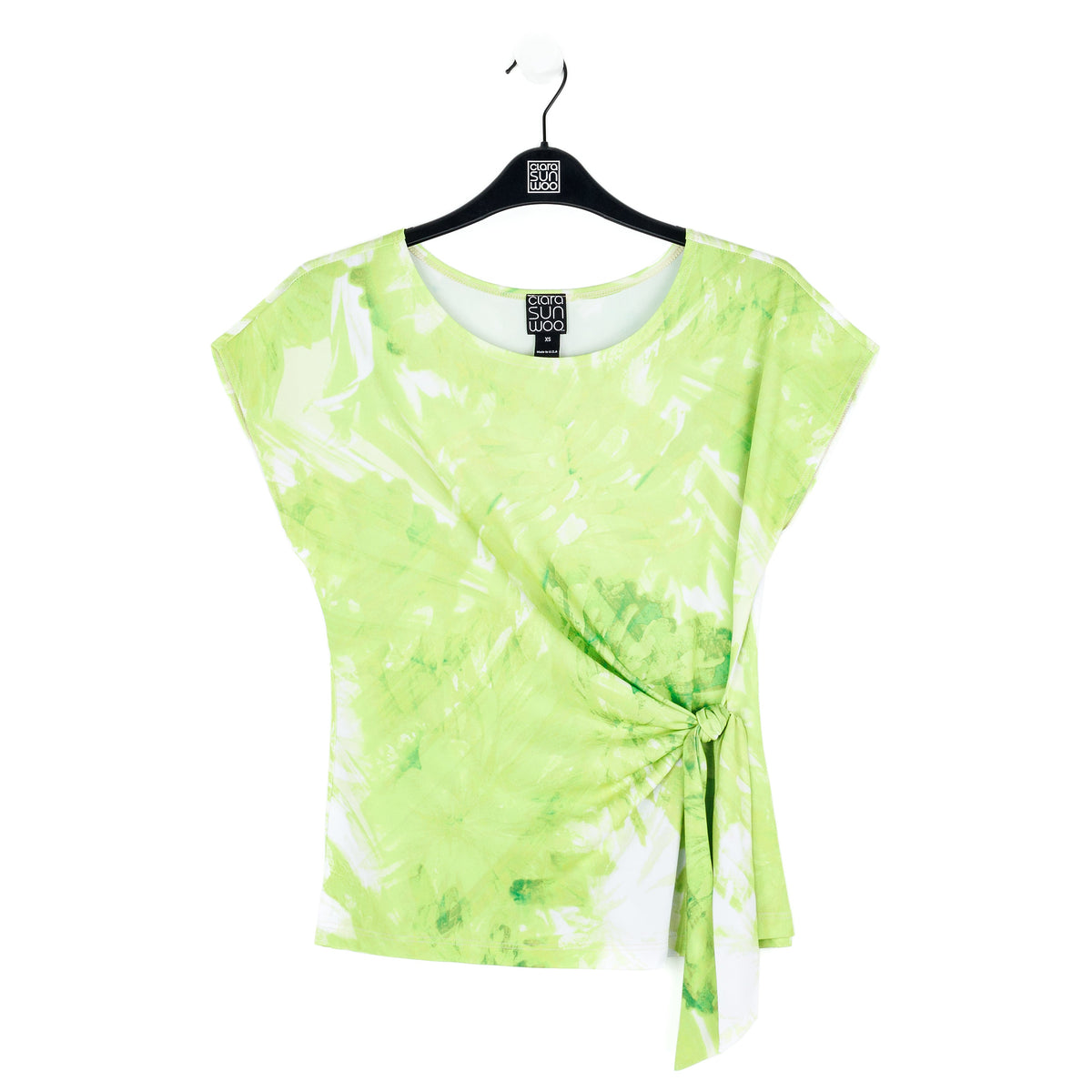 Slant Sleeve Side Tie Top - Floral Citrus - Final Sale | Clara Sunwoo Latest