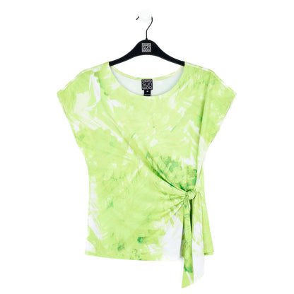 Slant Sleeve Side Tie Top - Floral Citrus - Final Sale | Clara Sunwoo Latest
