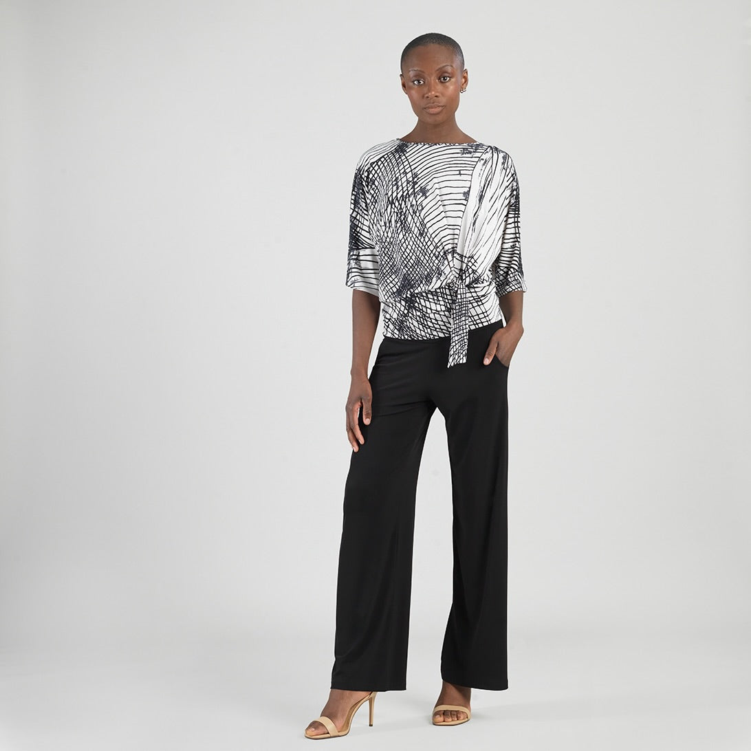 Signature Side Tie Top - Web Lines - Final Sale | Clara Sunwoo Premium