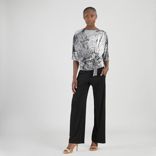Signature Side Tie Top - Web Lines - Final Sale | Clara Sunwoo Premium