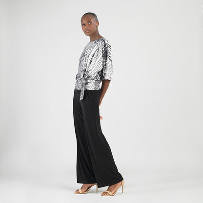 Signature Side Tie Top - Web Lines - Final Sale | Clara Sunwoo Premium