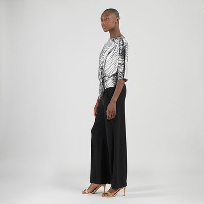 Signature Side Tie Top - Web Lines - Final Sale | Clara Sunwoo Premium