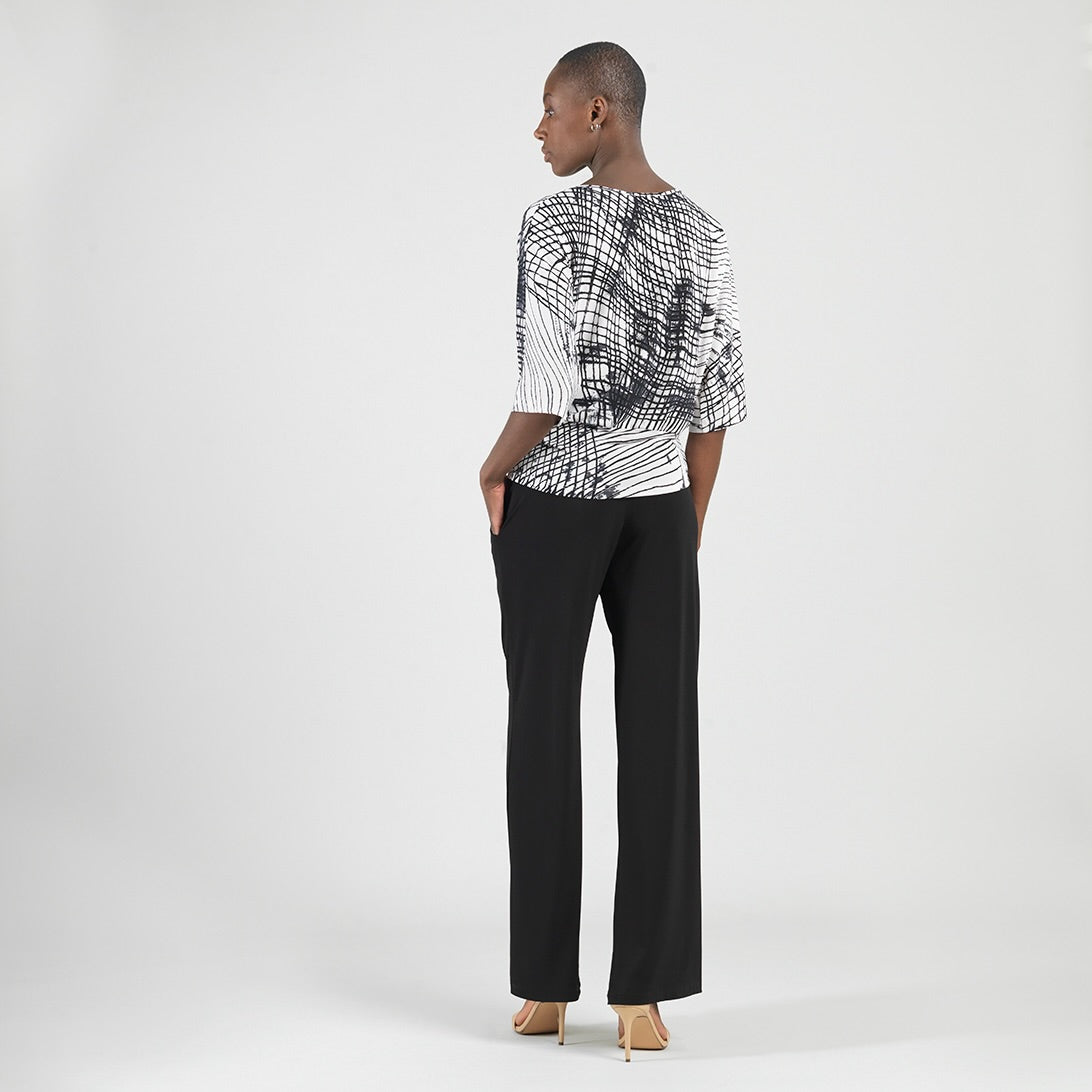 Signature Side Tie Top - Web Lines - Final Sale | Clara Sunwoo Premium