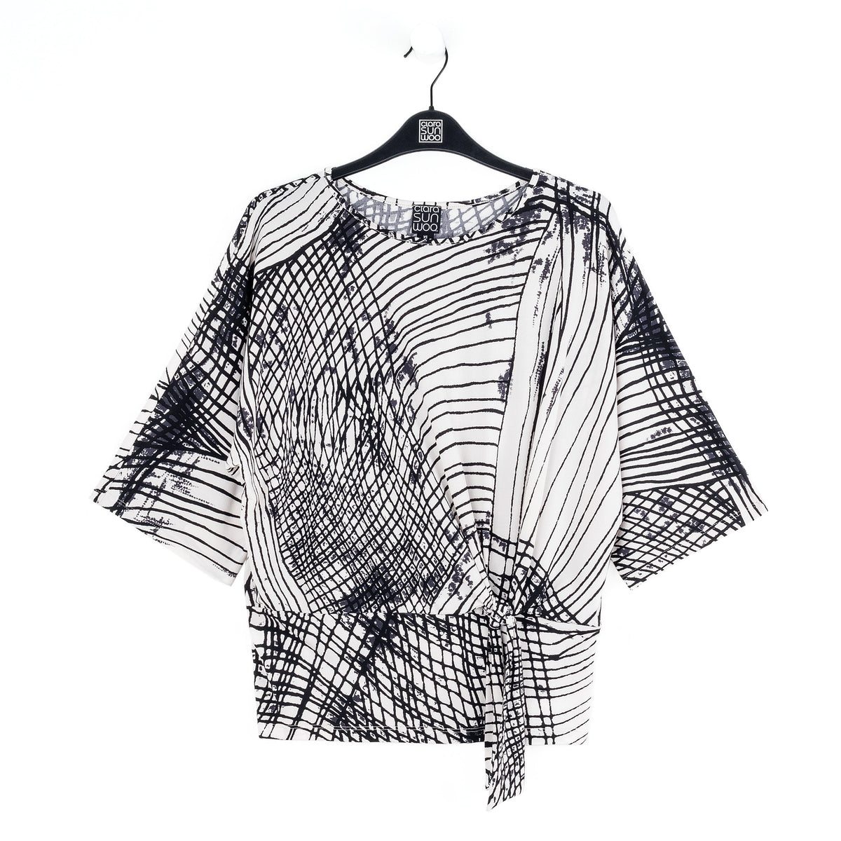 Signature Side Tie Top - Web Lines - Final Sale | Clara Sunwoo Premium