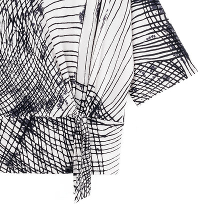 Signature Side Tie Top - Web Lines - Final Sale | Clara Sunwoo Premium