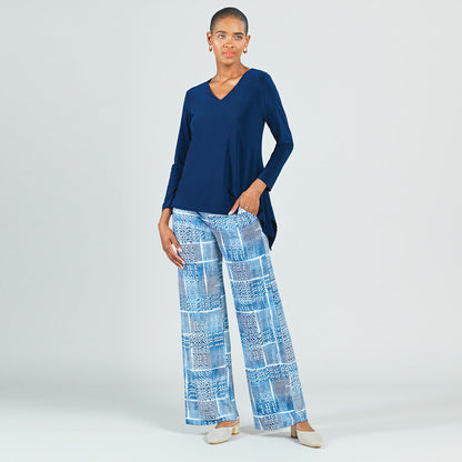 Textured Wide Leg Pocket Pant - Denim Plaid - Final Sale! | Clara Sunwoo Recommended